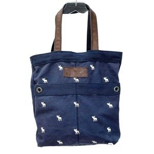 Abercrombie & Fitch Blue Logo Tote Bag Market Tote Shoulder Tote Canvas Denim
